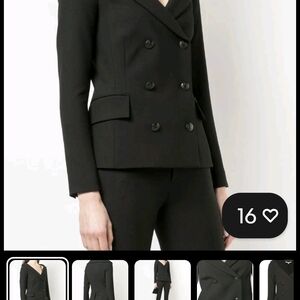 Veronica Beard Women's Black  Double-Breasted Blazer V Neck sz 4